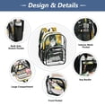 thumbnail image 5 of PVC Transparent Backpacks Clear Backpack for Travel and Outings Cats in Sunflowers Garden, 5 of 7
