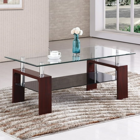 Home Source Brittaney Mahogany Coffee Table With Gl Top Home Source Brittaney Mahogany Coffee Table With Gl Top