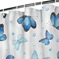 thumbnail image 3 of Blue Butterfly Pattern Shower Curtain 36"x72" ,Bathroom Decorative Shower Curtains Set with 12 Hooks,Modern Waterproof Washable Shower Curtain, 3 of 6