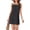 Black, variant on 100% Linen Dress Square Neck Sleeveless Spaghetti Strap Summer Casual Above Knee Length Vacation Short Mini Dresses,Flax,XL