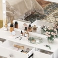 thumbnail image 5 of Caulitar White Vanity Table with LED Lighted Mirror, 3 Color Modes, 7 Drawer Modern Vanity Desk for Bedroom, 5 of 9