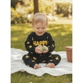 thumbnail image 5 of BemeyourBBs Toddler Baby Boy Girl Happy New Years Outfits Embroidery Pullover Sweatshirt Tops with Print Pants Set Fall Winter Spring Clothes, 5 of 9