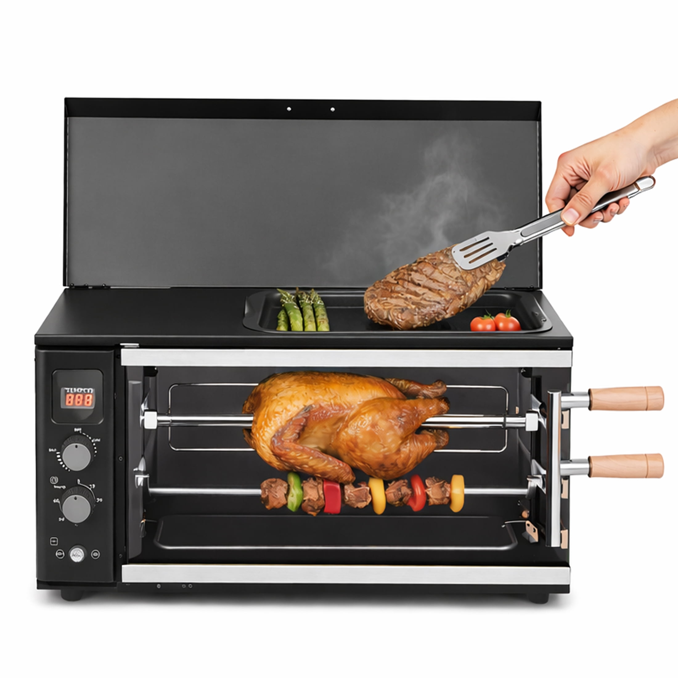 Bioexcel 1 Vertical Shawarma Machine-2 Burner Rotisserie Grill