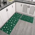 thumbnail image 2 of Green Christmas Snowflake Pattern Kitchen Rugs Sets Of 2,Anti Fatigue Kitchen Mat Rugs Non Slip Washable,Decorative Kitchen Floor Mats for Kitchen,Sink,Laundry,17"x30"+17"x47", 2 of 7