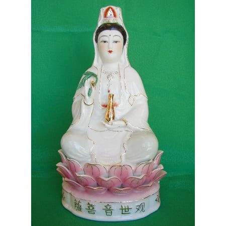 Seated Kuan Yin Statue - White Sitting Kuan Yin