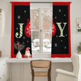 thumbnail image 3 of Christmas JOY Sheer Curtains 72 Inches Long, Xmas Balls Snowflakes Winter Holiday Light Filtering Window Curtains for Living Room/Bedroom, Rod Pocket Voile Sheer Curtain Drapes, 52"W x 72"L, 2 Panels, 3 of 9