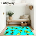 thumbnail image 3 of ODIKA 3'x5' Machine Washable Non-Slip Area Rug, Whimsical Insect Playful Bug Print for a Cheerful Vibe High Traffic Rug, Blue, 87611, 3 of 7