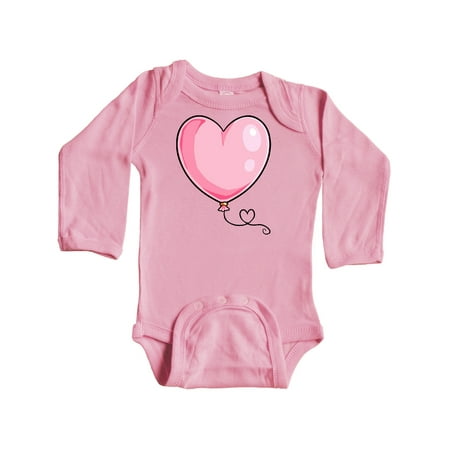 

Inktastic Pink Balloon Heart Gift Baby Boy or Baby Girl Long Sleeve Bodysuit