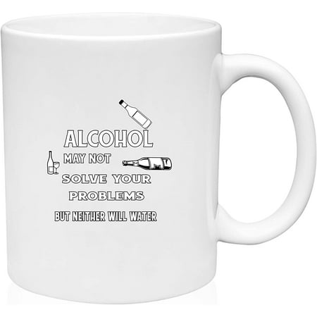 

Coffee Mug Alcohol Solve Your Problems Pub White Coffee Mug Funny Gifts Cup