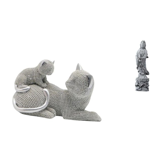 Escultura De Gato, Adorno De Mesa, Artesanía, Figura Decorativa, Estatua De Animal Para Dormitorio, Sala De Estar, Oficina, Regalo De Inauguración De La Casa, Estatua De Guan Yin, Adorno De