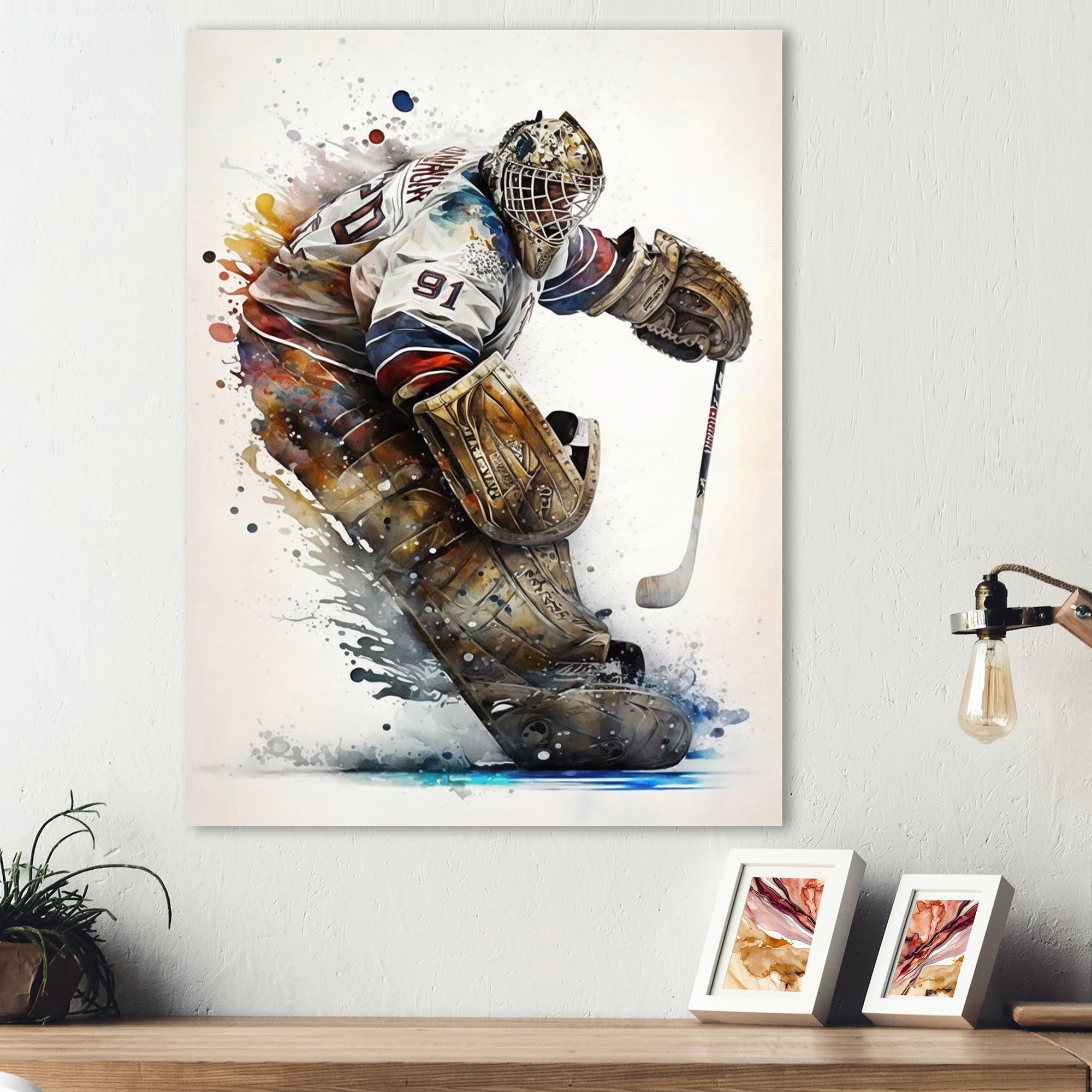 Designart Goal Tender During Game IV Canvas Wall Art