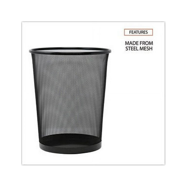 Mesh Wastebasket, 18 qt, Steel Mesh, Black Mesh Wastebasket, 18 qt, Steel Mesh, Black