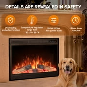 KISSAIR 39” Electric Fireplace Insert 750W 1500W Touch Screen with Remote Control