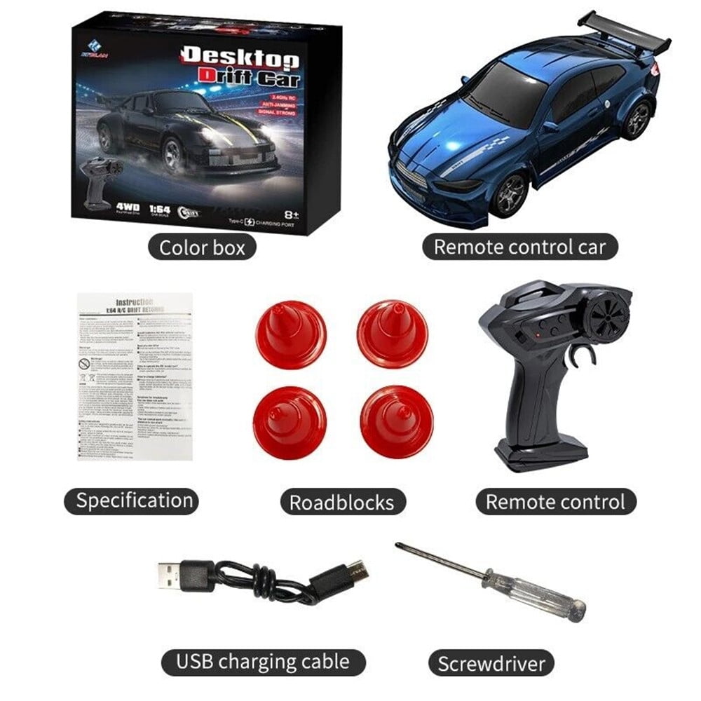 Drift Sports Racing Remote Control RC Car Toy 1/64 Scale