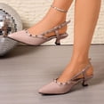 thumbnail image 4 of Xucatan Women's Pointed Toe Mules, Patent Leather Low Heel Slingback Pumps with Rivets, Open Back Dressy Sandals, Versatile Spring Summer Office Footwear Gift, 4 of 9