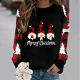 thumbnail image 2 of Noël Femmes Sweat-Shirt Imprimé Mode Pullover Col Rond Chaud Pull Long Sleeve Fermeture Cardigan Mi Longueur Veste Vacances Xmas Outwear, 2 of 4