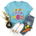 thumbnail image 4 of Outfmvch Chemises de Pâques pour Femmes, Chandails en Molleton à Col Rond pour Femmes, Chemises à Manches Courtes pour Femmes, Hauts de Sortie pour Femmes, T-Shirt à Manches Courtes Col Rond Œuf de Pâques, T-Shirts Graphiques pour Femmes Bleu Ciel 1 3TG, 4 of 5