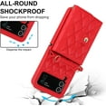thumbnail image 5 of Phone Case for Samsung Galaxy Z Flip 4 5G 2022 Wallet Cover with RFID Blocking Crossbody Wrist Strap Stand Credit Card Holder Leather Lanyard Cell Accessories ZFlip4 Z4 Flip4 4Z Women Men Red, 5 of 13