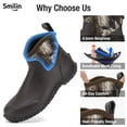 thumbnail image 6 of Men's Waterproof Ankle Rain Boots, Slip-Resistant Rubber Garden Shoes, Rubber Neoprene Finish Mud Boots, Camo, Size 10, 6 of 8