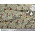 thumbnail image 2 of Soimoi Polyester Crepe Fabric Dot,Text & Unicorn Girl Cartoon Print Fabric by Yard 52 Inch Wide, 2 of 3
