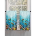 thumbnail image 5 of Ocean Sea Turtle 2 Panel Kitchen Curtains for Windows, Blue Coastal Fish Coral Jellyfish Marine Life Bathroom Privacy Curtain, Home Décor Window Treatment for Bedroom/Living Room 55"x45", 5 of 6