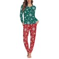 thumbnail image 1 of Conjunto de pijama elegante con estampado navideño para mujer, ropa de dormir femenina de manga larga, Jersey cómodo, ropa de estar por casa, Otoño e Invierno, 1 of 4