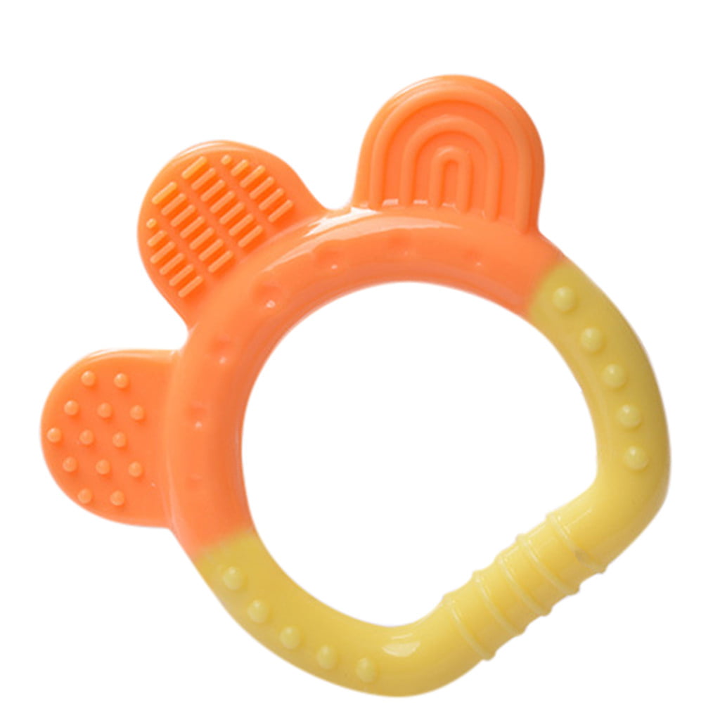 Toddlers Infant Baby Boys Girls Teething Toys Soft Silicone Fruit Teether Holder 