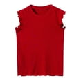 thumbnail image 3 of Swstbby Liquidation d'Été! Hauts d'Été pour Filles, 4-10 Ans Mode Féminine Débardeur Sans Manches Col Rond Rouge 9-10 Ans, 3 of 3