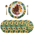 thumbnail image 5 of Ryvnso Summer Sunflower and Leaves Round Plate Mats Dining Table Placemat Set of 4 for Holiday Decoration, 5 of 7