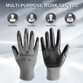 thumbnail image 3 of i9 Essentials™ Multi-Purpose Work Gloves Large Seamless - Nitrile-Coated Safety Gloves for Men - Lightweight Safety Gloves for Woodworking, Gardening, Construction Work Gloves Pairs - Grey, 6 Pairs, 3 of 6