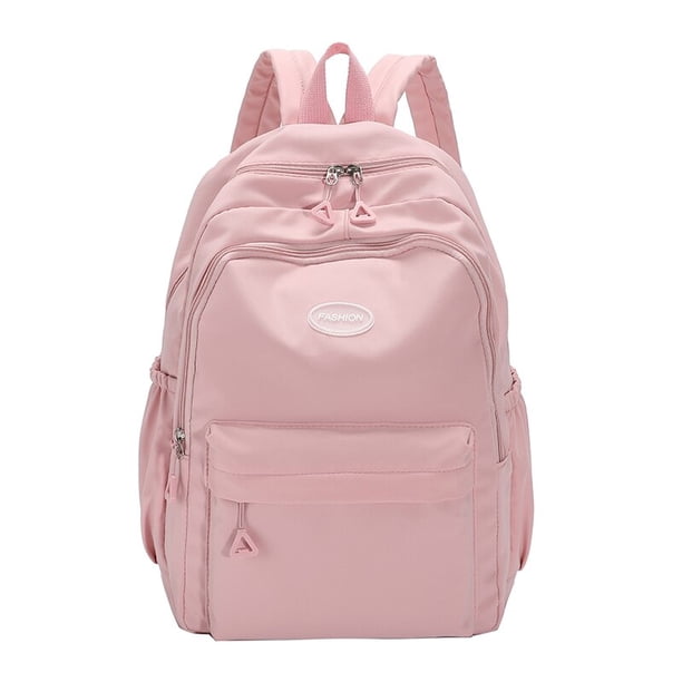 Mochila escolar de nailon para mujer, morral Kawaii de color rosa para chica adolescente, a la moda, envío directo Fivean unisex