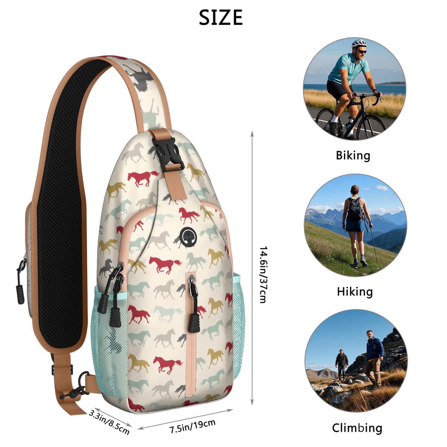 Butterfly and Rainbow Artistic Print Shoulder Bag – Watercolor Theme, Lightweight Build, Secure Storage – Fantasy Inspired