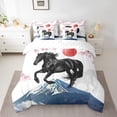 thumbnail image 2 of YST Japanese Style 7 Pieces Bedding Set, Galloping Horse Theme, Rustic Farmhouse Charm, Queen, 2 of 4