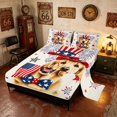 thumbnail image 2 of Manfei Cute Patriotic Dog Bed Sheets, Firework Stars Full Size Sheets, Red Blue White, Navy Reversible 4-Piece (1 Flat Sheet, 1 Fitted Sheet and 2 Pillowcases), 2 of 6