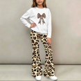 thumbnail image 4 of Cethrio Girls Graphic Outfit Sets, 2 Piece Long Sleeve Spring Fall Fashion Girls' Clothing Sets White Size 9-10 T, 4 of 7