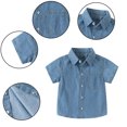 thumbnail image 2 of Qudderr 2-10T Boys' Denim Shirts for Kids Summer Short Sleeve Button down Shirts Baby Lightweight Jeans Blouses Tops for Boys, 2 of 9