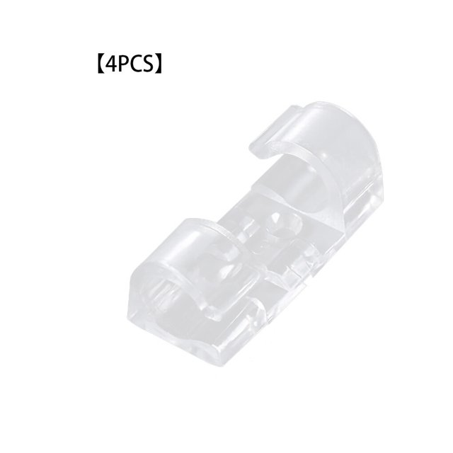 Inteprter Clips organizadores de cables Organizadores de cables autoadhesivos Enrolladores de cables de plástico para el hogar, transparentes, 4 piezas Type3 NO3 Inteprter HA002191-04