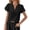 Black, variant on Staron Women's Casual T-Shirt Loose Fit V-Neck Short Sleeve Basic Tee Top for Everyday Wear, Navy L