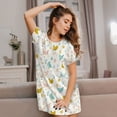 thumbnail image 3 of Fotbe Chicken Bata de Dormir para Mujer con Estampado, Camisón de Algodón de Manga Corta, Ropa de Dormir Casual, 3 of 6