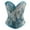 Blue, variant on Vintage Renaissance Corset Top for Women Floral Bustier Lace Up Boned Overbust Lingerie Bodyshaper