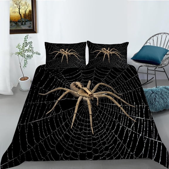 Spider bedding set scary animal duvet cover pillowcases 2/3pcs for teens, kid, men's rooms