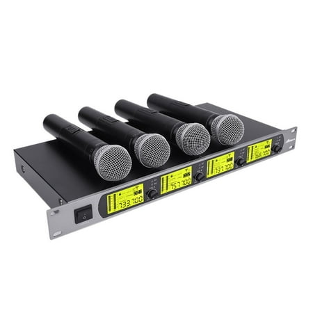 4 Channel Radigs Professional Karaoke High Frequency One For Four Handheld Mic Karaoke UHF Wireless Microphone System
