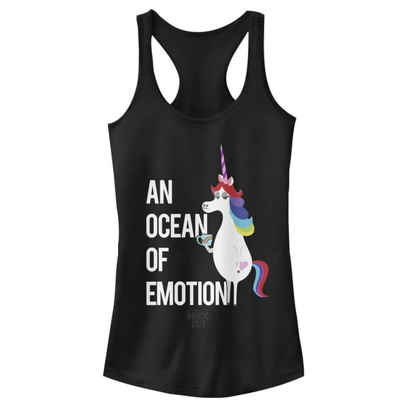 Junior's Inside Out An Ocean of Emotion Unicorn  Racerback Tank Top
