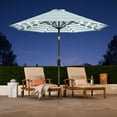 thumbnail image 5 of Best Choice Products 10ft Solar LED Lighted Patio Umbrella w/ Tilt Adjustment, UV-Resistant Fabric - Striped Sky Blue, 5 of 7