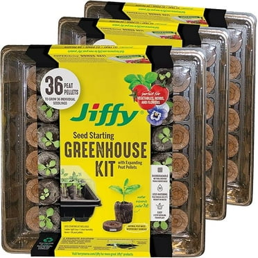 Jiffy 36 Peat Pellet Seed Starting Greenhouse Bundle (Pack of 3)