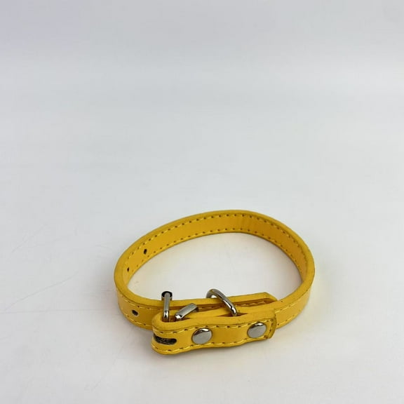 Collars for pets,Padded Dog Collar - Best Full Grain Heavy Duty Genuine Leather Collar - Yellow - Extra Small