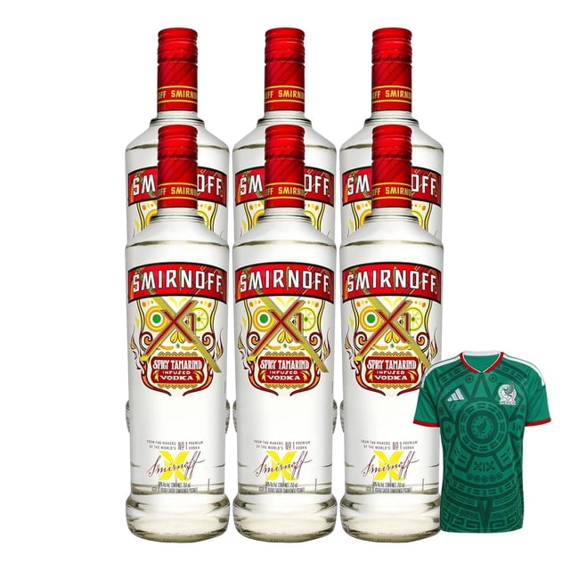 6 Vodka Smirnoff Tamarindo 750 ml + Jersey Verde