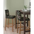 thumbnail image 2 of Black Spring Floral Bar Stool Covers Set of 2, Elegant Pastoral Flowers Birds Watercolor Stretch Bar Chair Covers with Backs, Removable Pub Counter Height Chair Cover for Kitchen Dining Room Cafe, 2 of 7