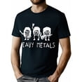 thumbnail image 1 of [Camiseta informal de chiste químico] Camiseta de chiste químico "Metales pesados" para hombre - Algodón negro, manga corta, cuello redondo - Lavable a máquina - Camisetas informales, 1 of 7