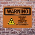 thumbnail image 4 of (2 Pack) High Level Radio Frequency Energy With Symbol OSHA Warning Sign 18 Inch X 12 Inch Plastic Sign, Weather Resistant, UV Protected for Workplace, Business, and Construction Site,, 4 of 8